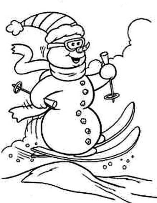 Cartoon character snowman simple drawing