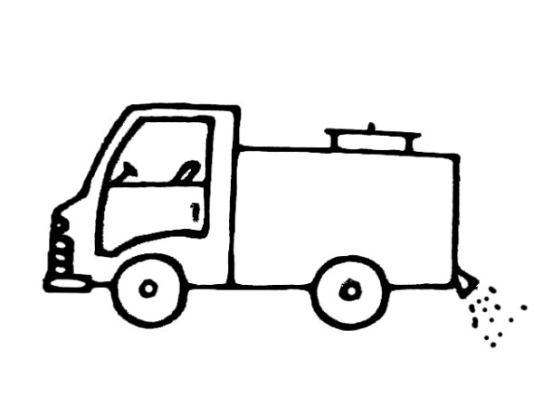 Simple strokes of sprinkler truck