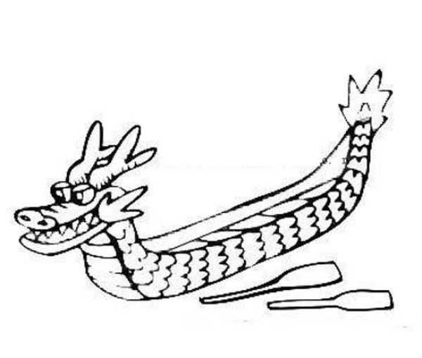 Childrens simple drawing: dragon boat