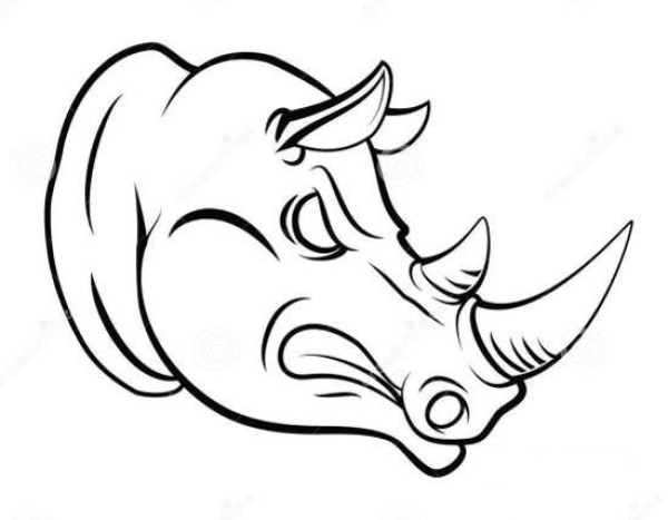 Ferocious rhino avatar simple drawing picture