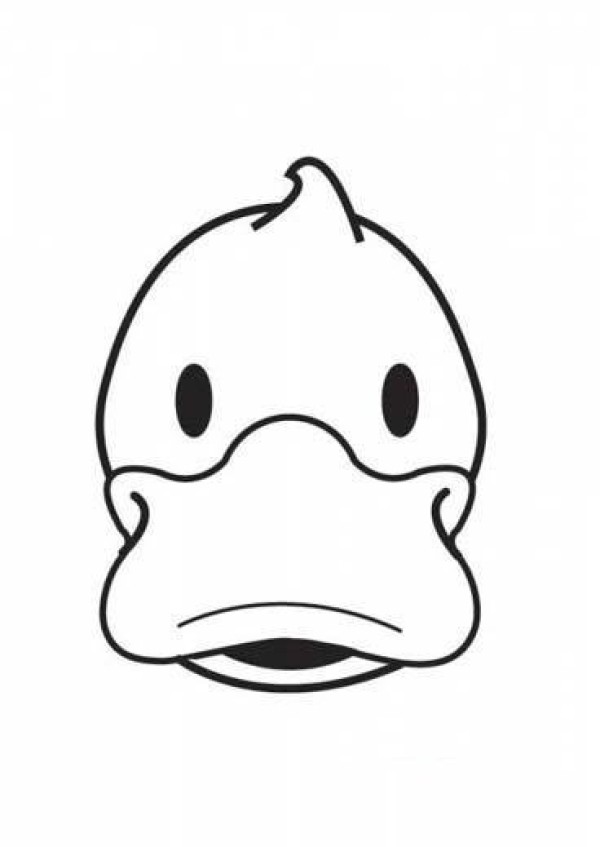 Simple drawing of ducks head front