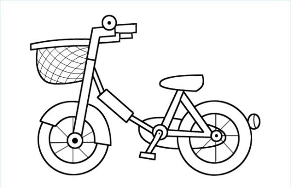 Simple strokes of childrens bicycle pictures