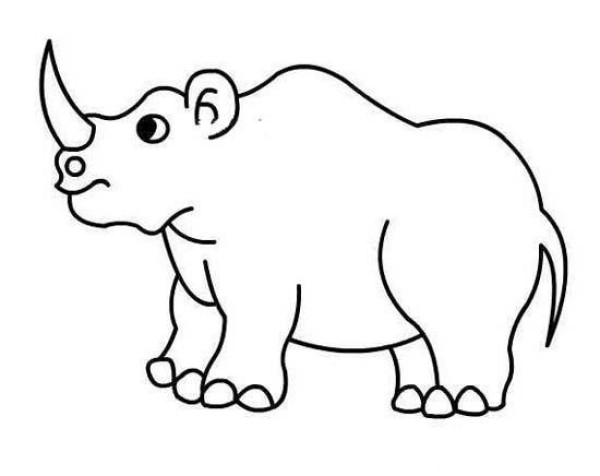 Childrens simple drawing pictures of rhinoceros