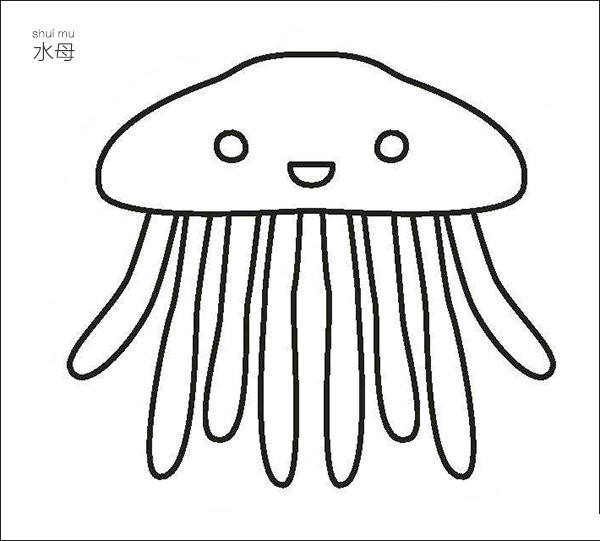 Jellyfish simple drawing picture