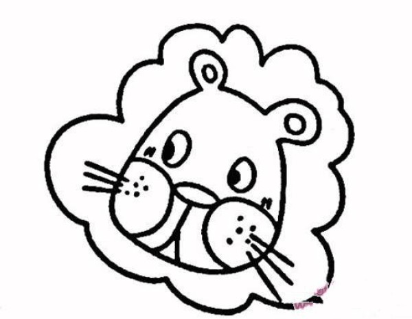 Cute lion headdress simple strokes