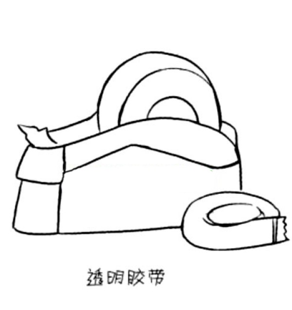 Simple drawing of transparent tape seat