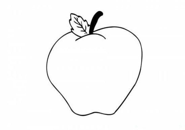 Childrens simple drawing picture of big apple