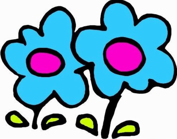 Colorful flower simple drawing coloring