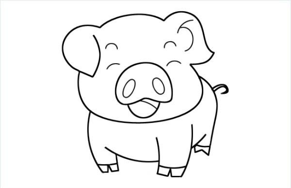 Cute pig simple drawing picture