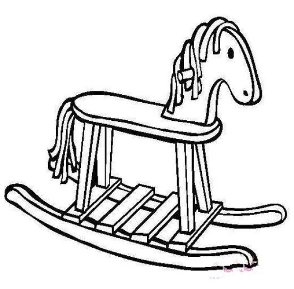 Childrens rocking horse simple drawing picture collection