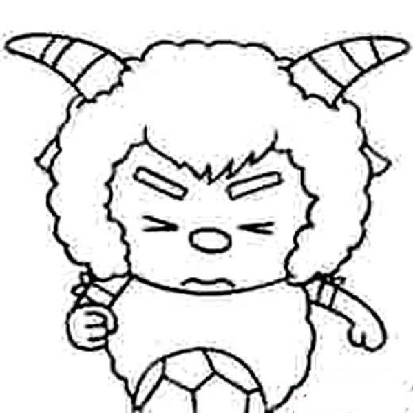 Angry boiling sheep simple drawing picture