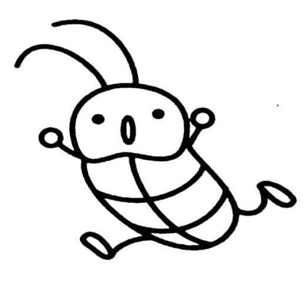 Childrens cute cartoon little cockroach simple drawing picture