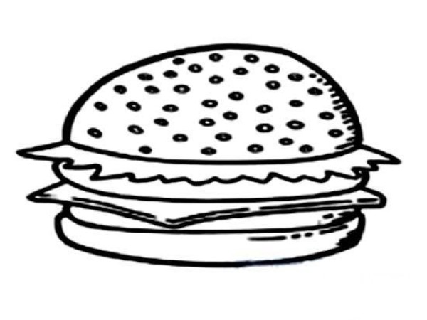 Complete collection of simple strokes of KFC hamburger