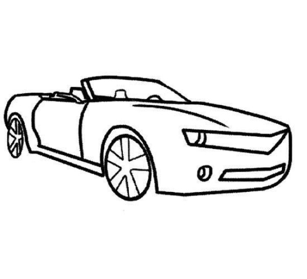 Simple strokes of convertible sports car