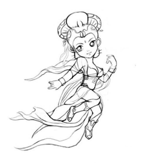 Cartoon character Chang'e simple drawing picture