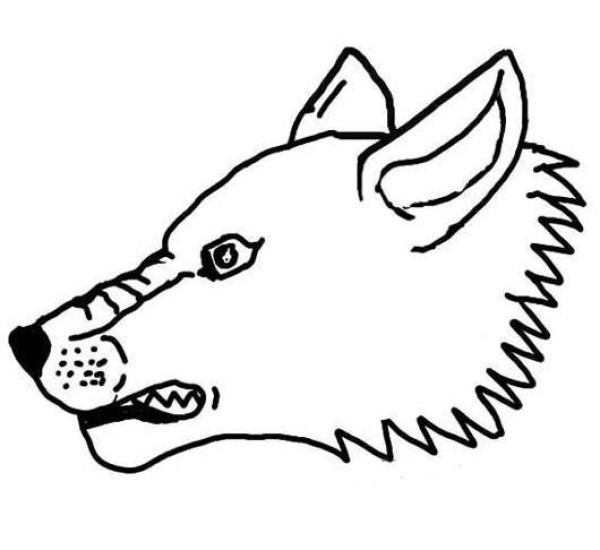 Simple strokes of wolf head