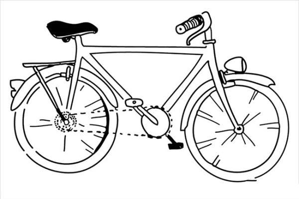 Simple drawing of old bicycle