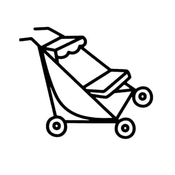 Simple strokes of baby carriage