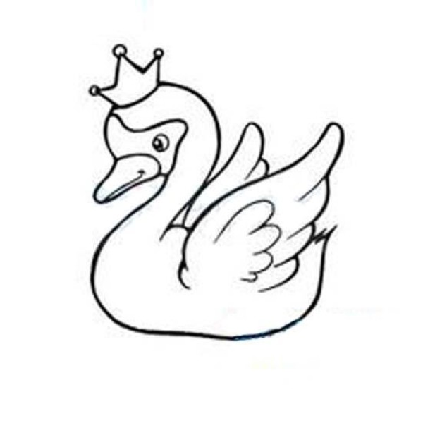 Cartoon swan simple strokes picture