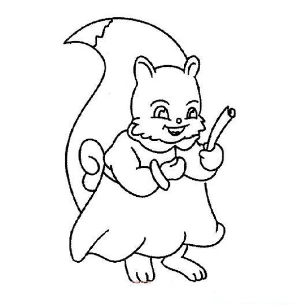 Cartoon squirrel mother simple drawing picture