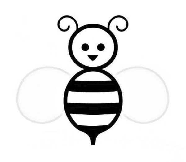 Cartoon cute little bee simple drawing picture