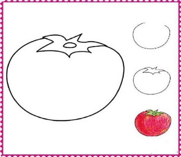 Simple drawing method of tomatoes