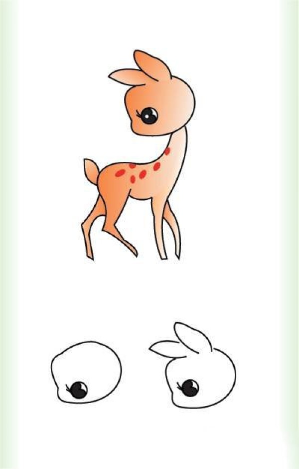 Simple strokes of small sika deer