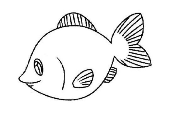 Childrens simple drawing of small fish