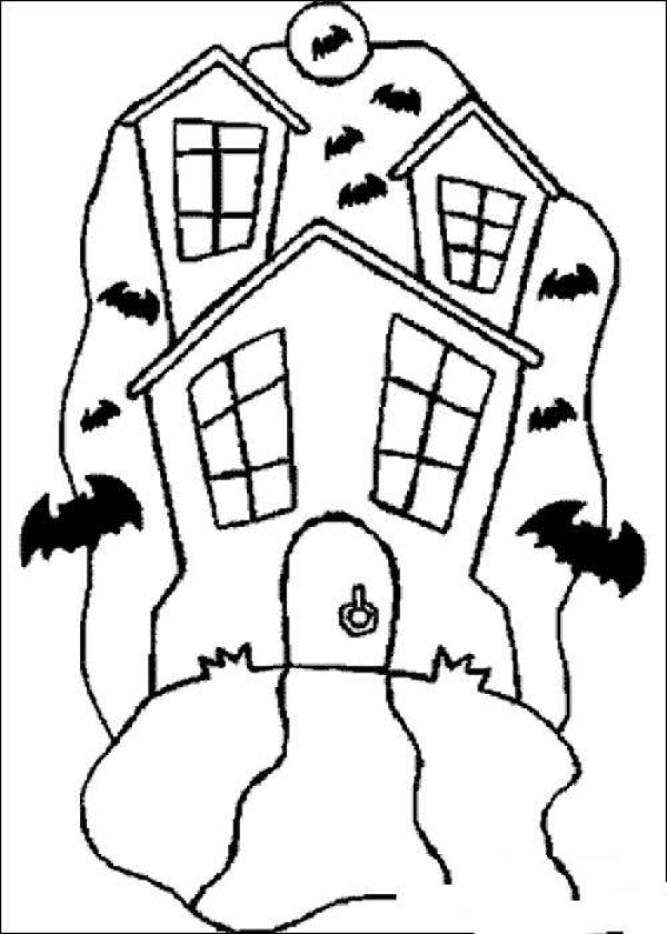 Halloween Haunted House Simple Drawing Picture