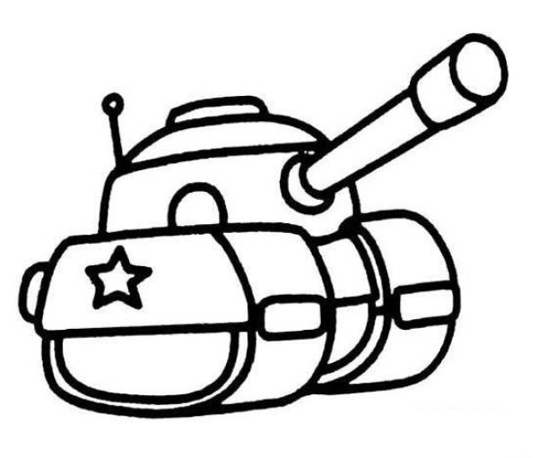 Childrens simple drawing pictures of Soviet tanks