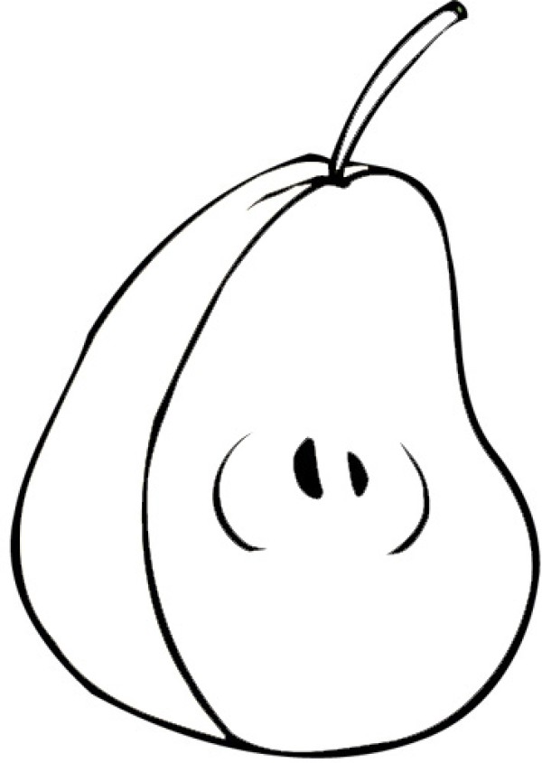 Simple drawing of pear smiling face