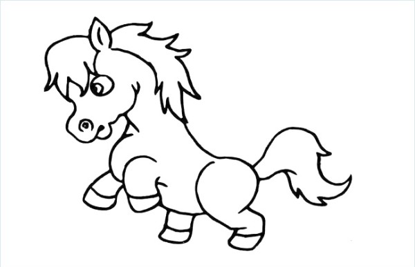 Jumping pony simple drawing picture