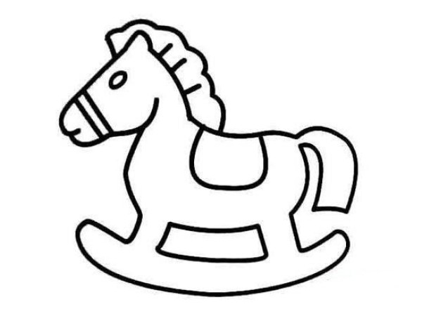 Childrens simple drawing pictures of cute little wooden horses