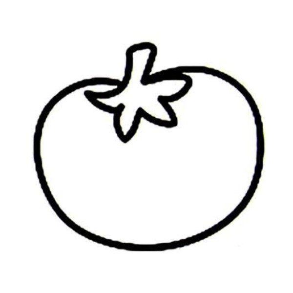 Childrens simple drawing of tomatoes