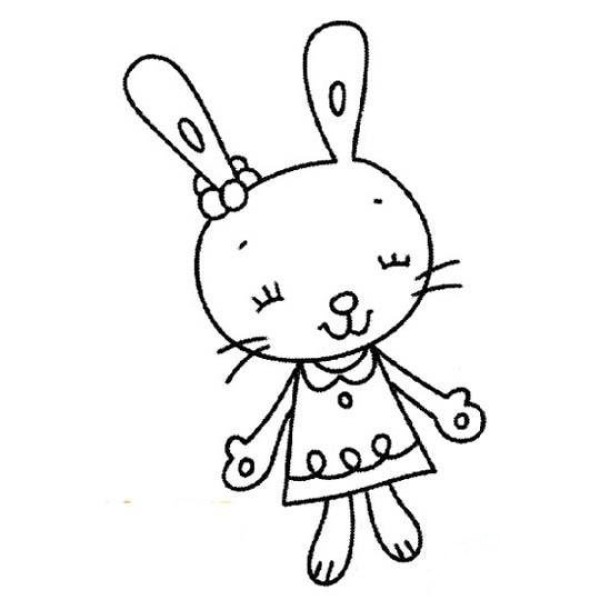 Cute and beautiful cartoon bunny