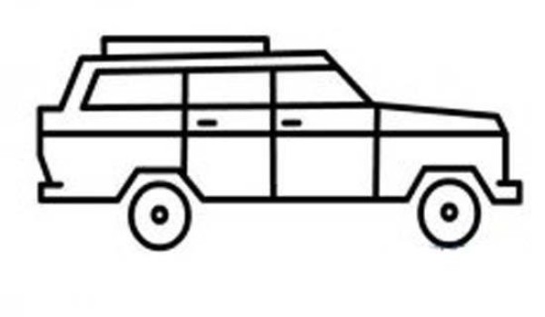 Land Rover Jeep Simple Drawing