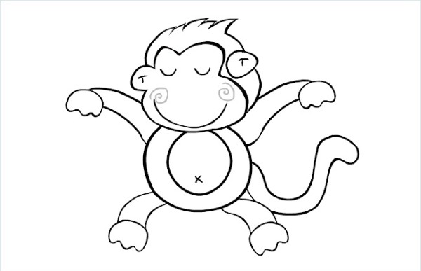 Little monkey simple strokes picture