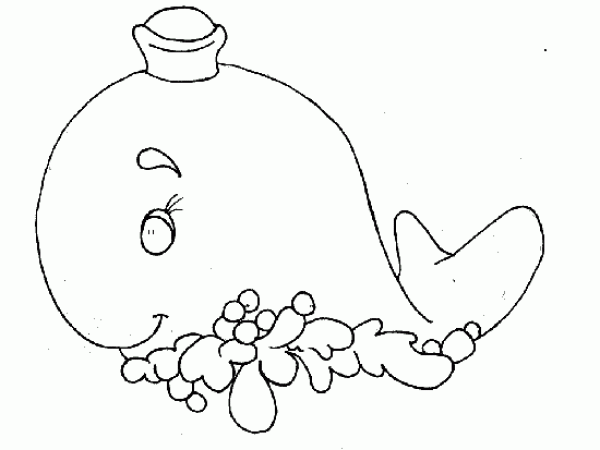 Cartoon whale simple strokes picture