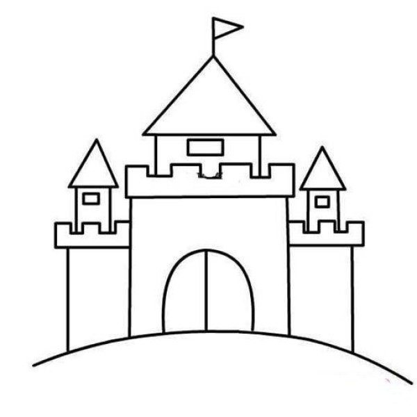 Architectural simple drawing: castle