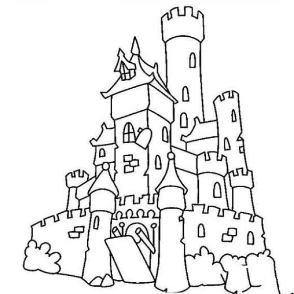 Simple drawing pictures of princess castle