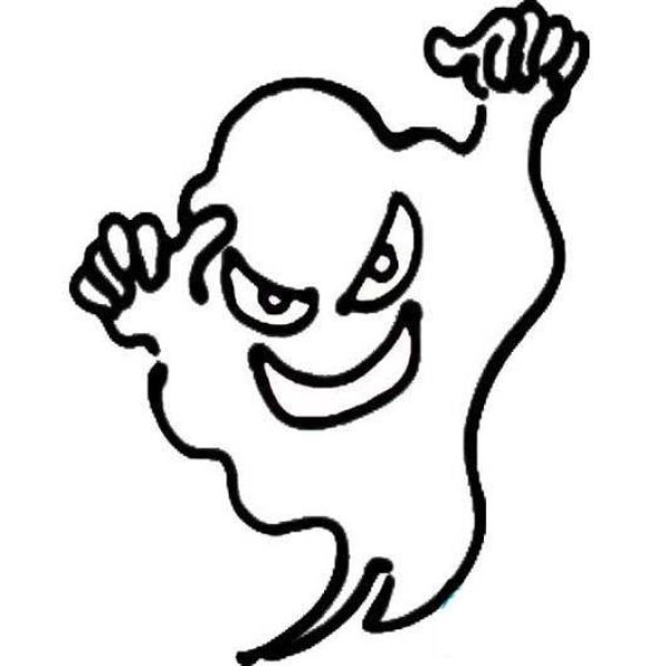 Halloween scary ghost simple drawing picture