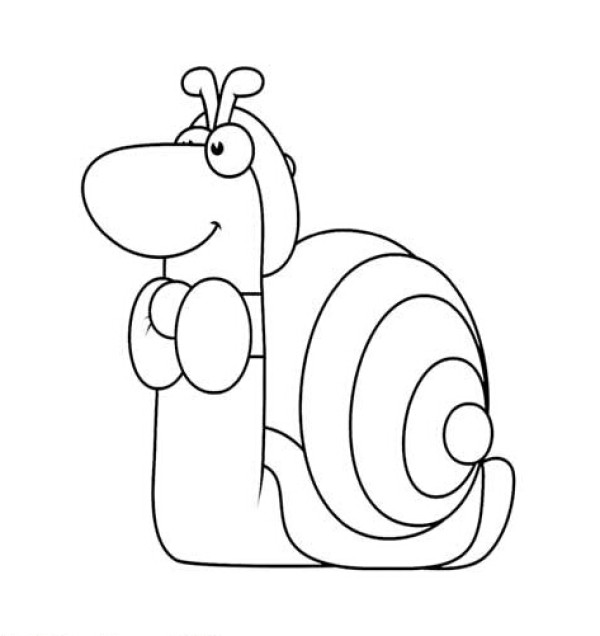 Simple drawing of old snail