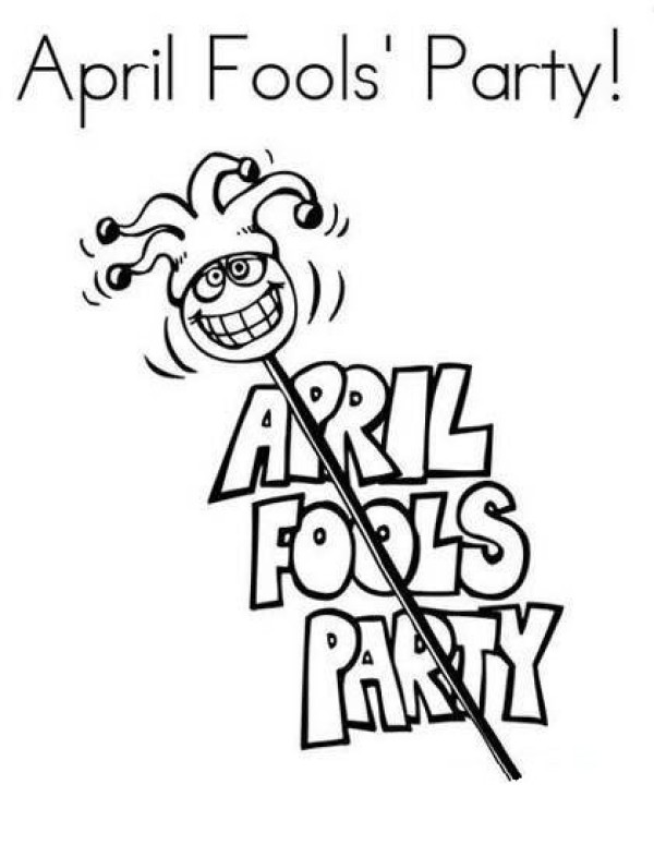 Childrens April Fools Day simple drawing pictures: funny stick