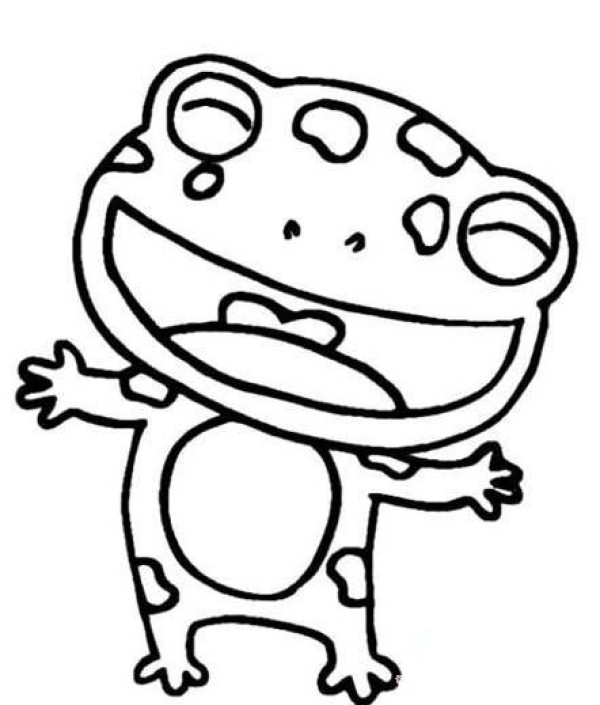 Cute Cartoon Frog Simple Drawing Picture