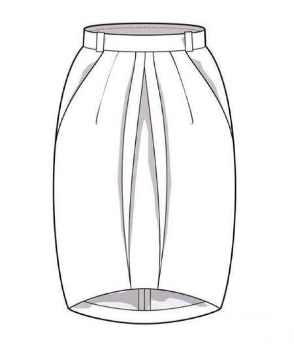 Simple drawing pictures of girls' hips-covering skirts