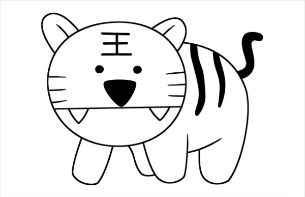 Cute little tiger simple drawing picture