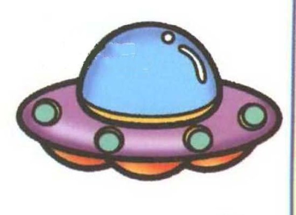 Childrens color UFO simple drawing pictures