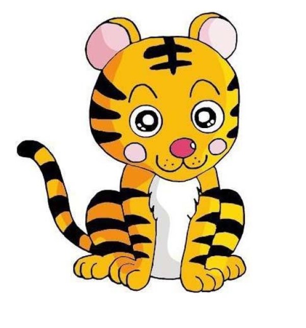 Colorful little tiger simple drawing pictures