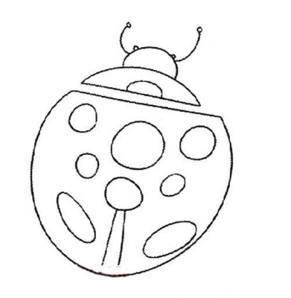 Kindergarten seven-star ladybug simple drawing