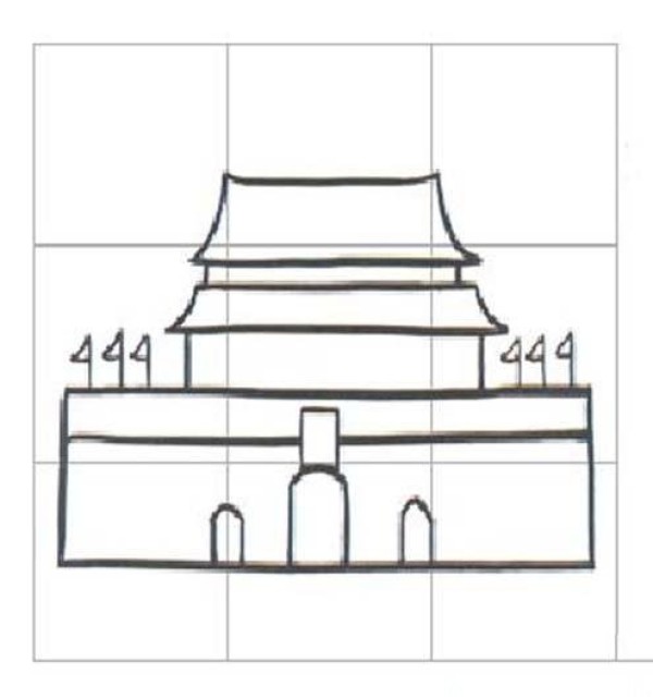 Kindergarten Tiananmen simple drawing pictures